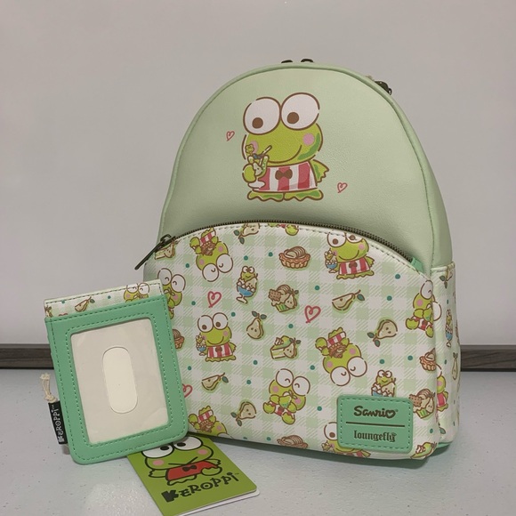 Loungefly Keroppi Snacks Mini Backpack and Card Holder-New - Picture 10 of 10